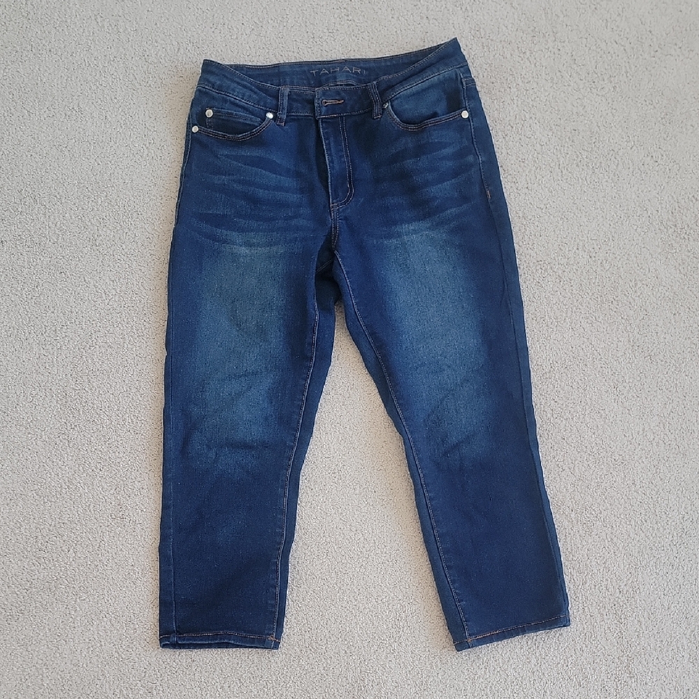 Tahari Women's Dark Blue Ankle Jeans